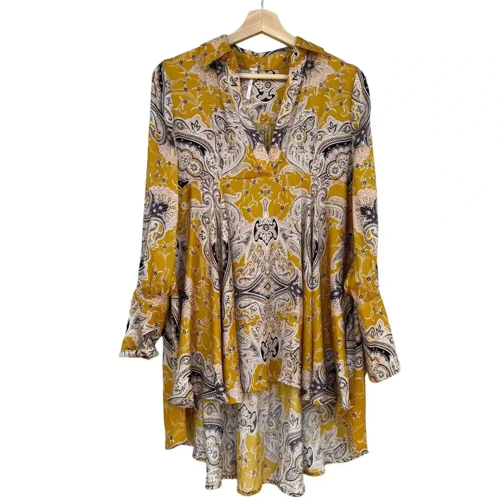 Free People Field of Butterflies Tunic Top Size XS